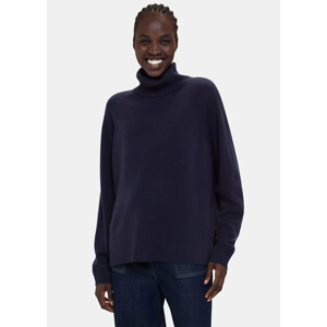 Whistles Navy Cashmere Roll Neck